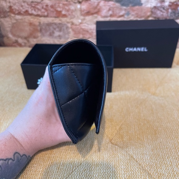 Like New! CHANEL Black Leather Eyeglass Case with Box - Picture 8 of 9